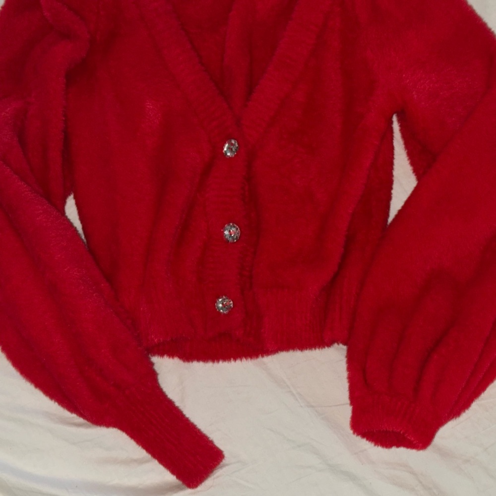 For love and lemons Red Button-Up Women Sweater